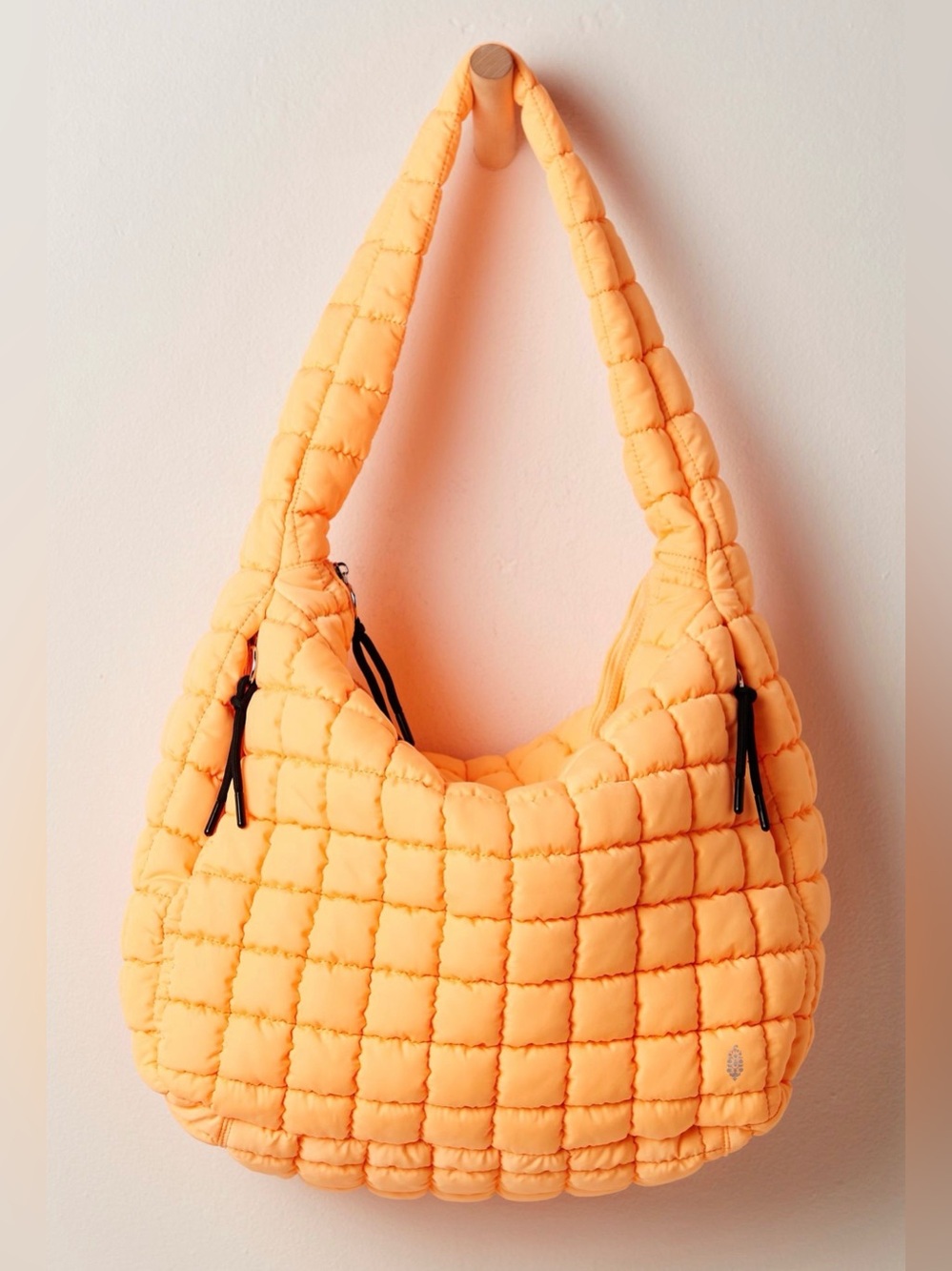 Free People Quilted Carryall Bag in Neon Clementine